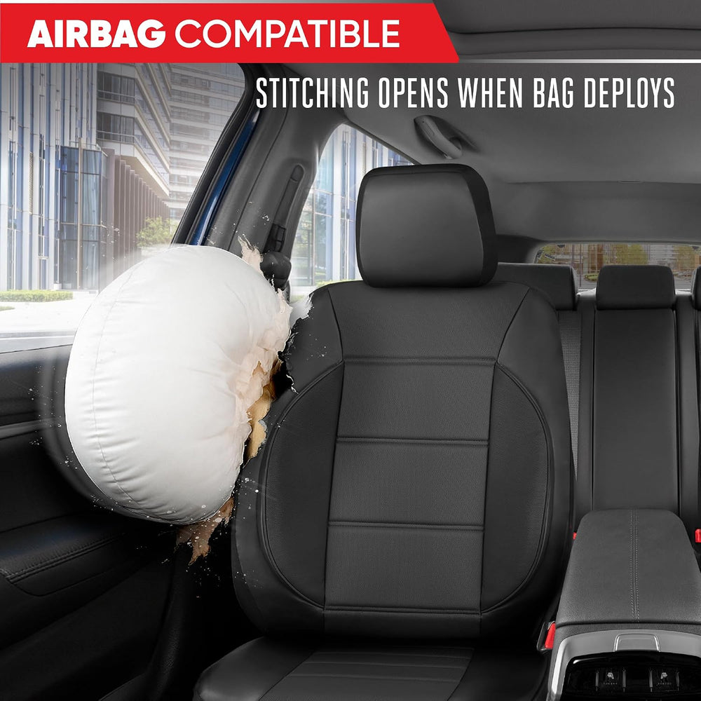 MotorBox Universal Fit Car Seat Covers for Cars Trucks & SUV - 2 Leathere...