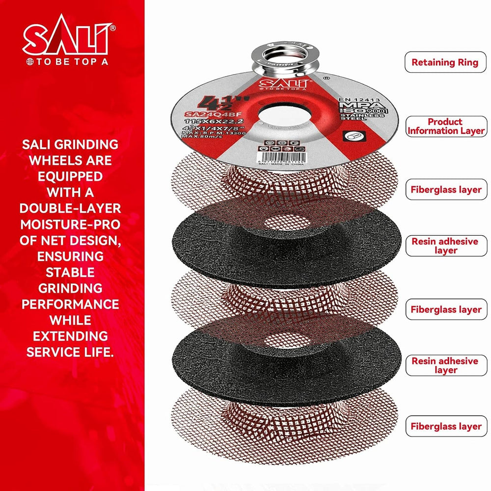 SALI 50 Pack 4-1/2 Inch Grinding Wheels for Angle Grinder, Aluminum Oxide Gri...