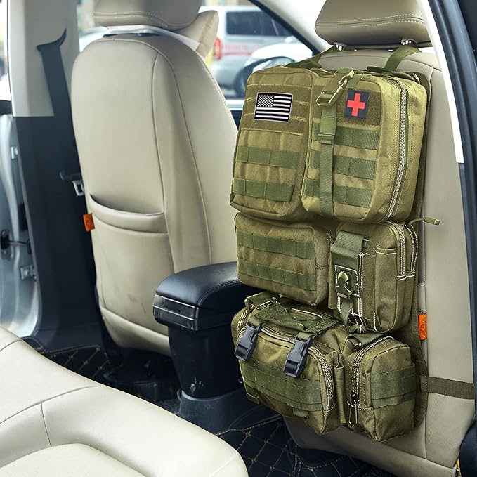 Universal Tactical Seat Back Organizer Vehicle Molle Panel Organizer Storage