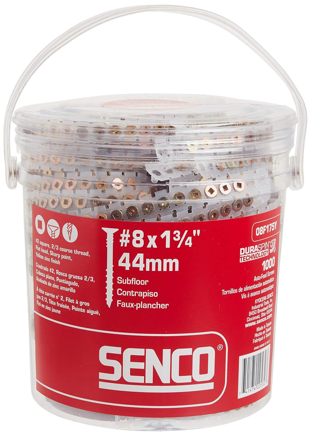 SENCO Duraspin #8x1-3/4 Collated Flooring to Wood Screw (08F175Y) 1000ct.