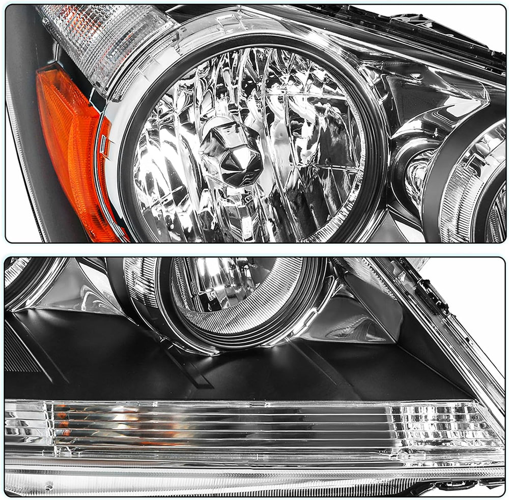 TUSDAR Headlight Assembly Pair w/Bulbs for 2005 2006 2007 2008 2009 2010 Hond...