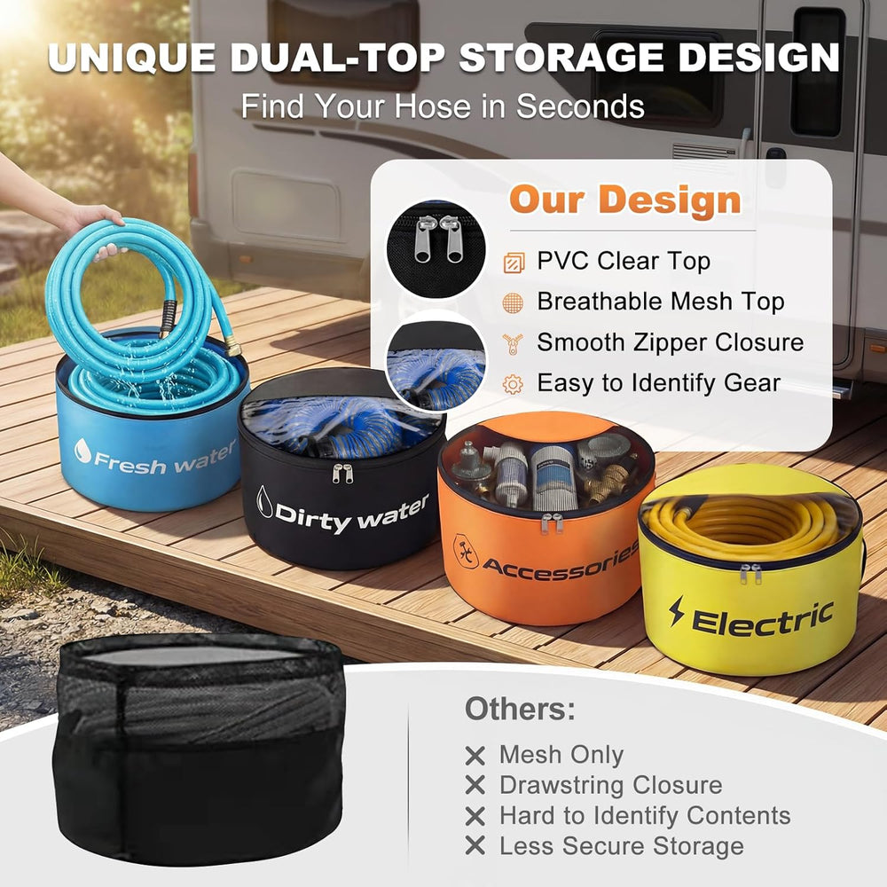RV Sewer Hose Storage 4 Pack, RV Hose Storage Bag with Zipper For RV Camper