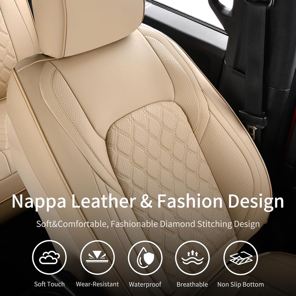 Huidasource F250 Front Seat Covers, 360° Full Coverage Leather Car Seat Prote...