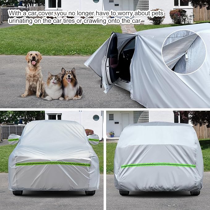 TUCAREST 6-Layers Premium Full Car Cover Hard Shell Zipper Design Waterproof