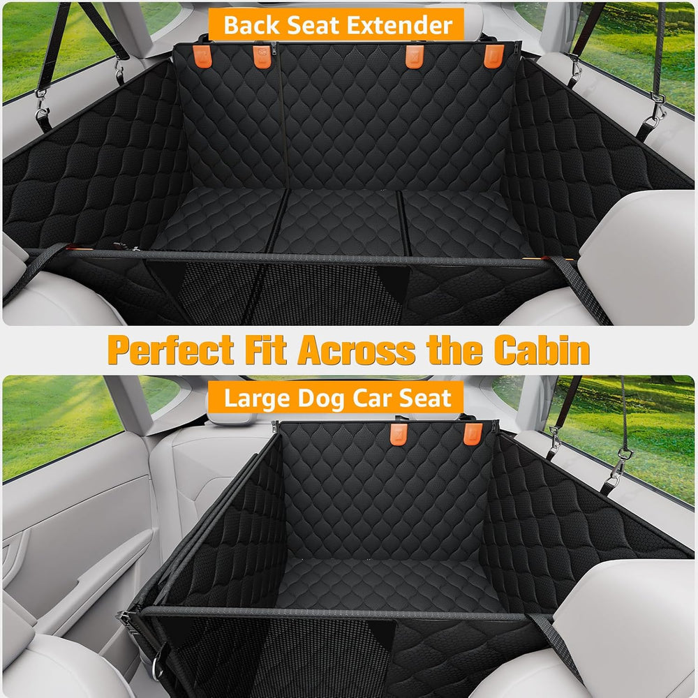 PETICON Convertible Backseat Extender for Dogs, Hard Bottom Dog Seat Cover