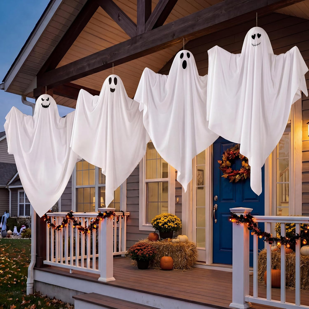 JOYIN 4 Pcs Halloween Party Decoration 27.5" Hanging Ghosts, Cute Flying...