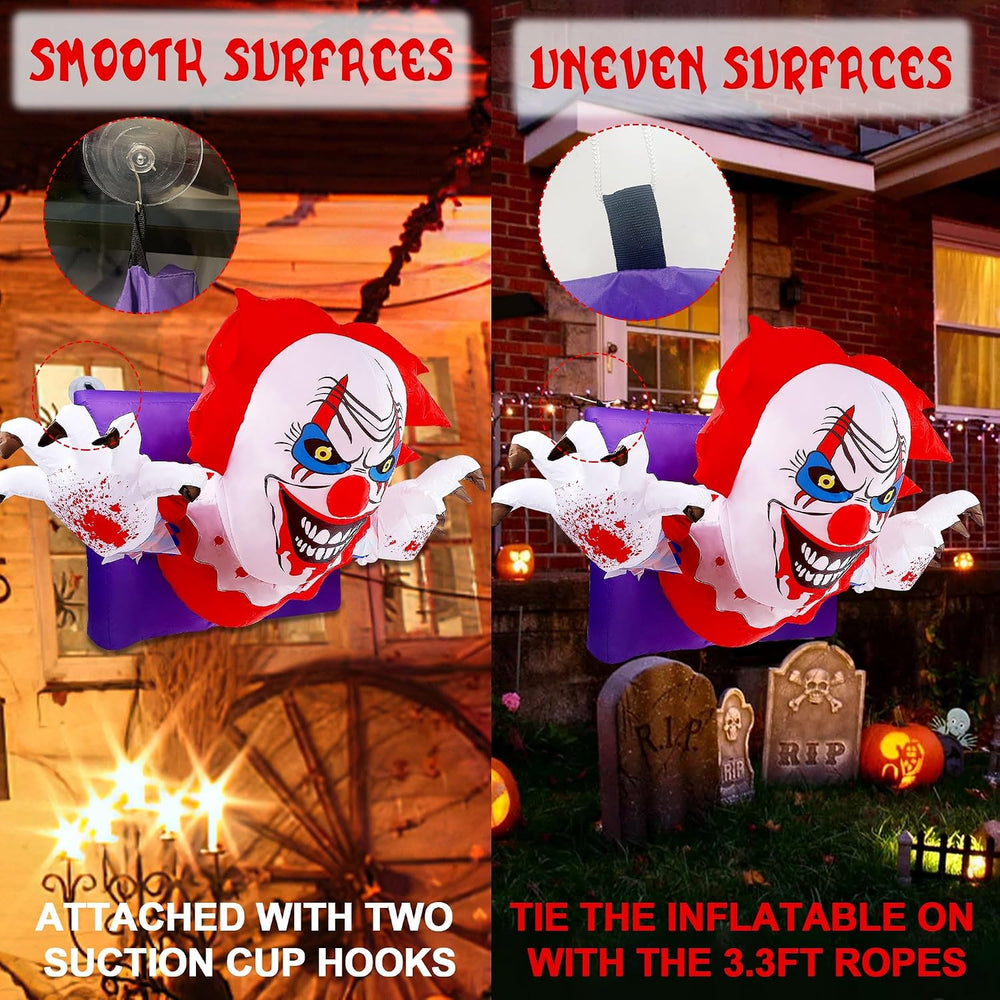 Lulu Home 4.1FT L Halloween Inflatable Clown Decoration