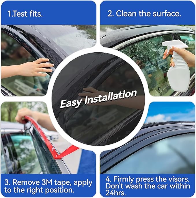 Window Visors Rain Guards for 2007-2013 Chevy Silverado/GMC Sierra
