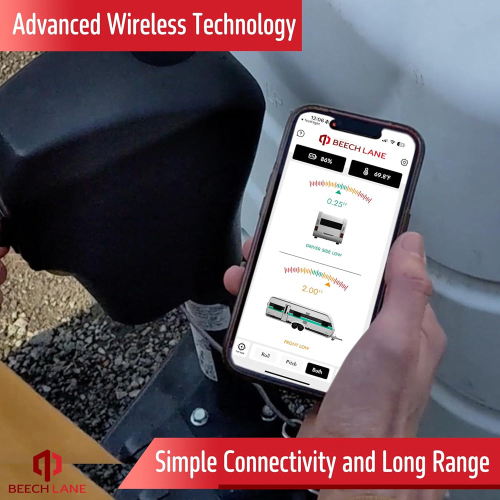 Beech Lane Wireless RV Leveling System, Made in the USA, User-Friendly Phone ...
