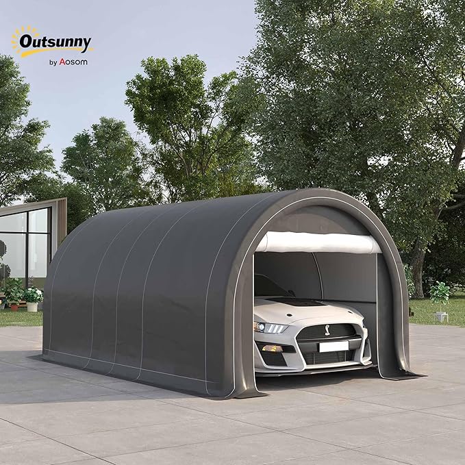 Outsunny 10' x 16' Carport, Heavy Duty Portable Garage Storage Tent