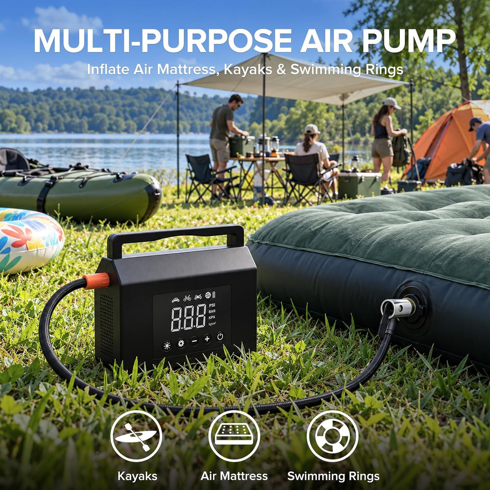 9-in-1 4000A Jump Starter with Air Compressor, 150PSI Tire Inflator for Car