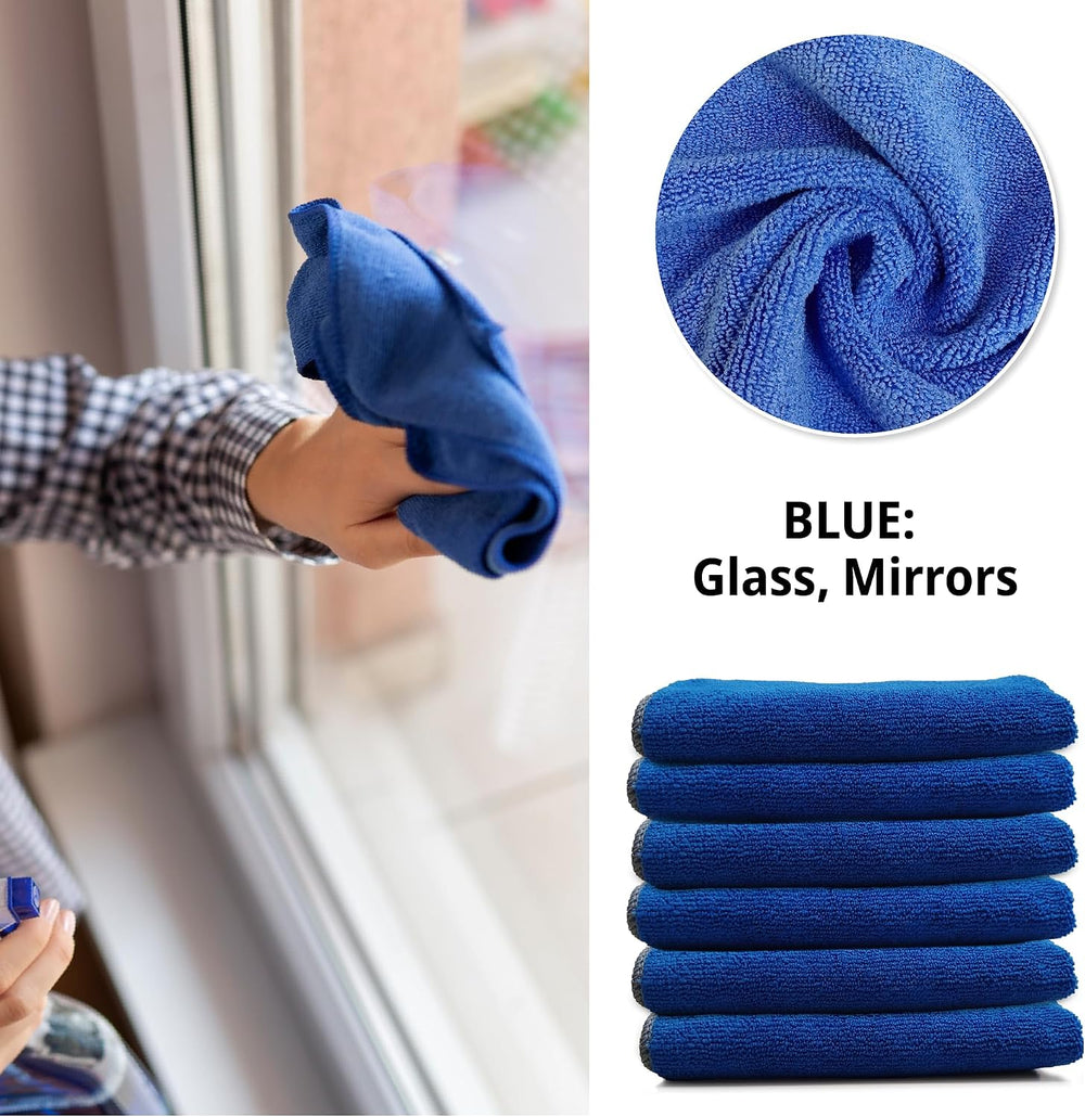 EvaClean Premium Microfiber Cleaning Cloth 16"x16" - Reusable, Wash...