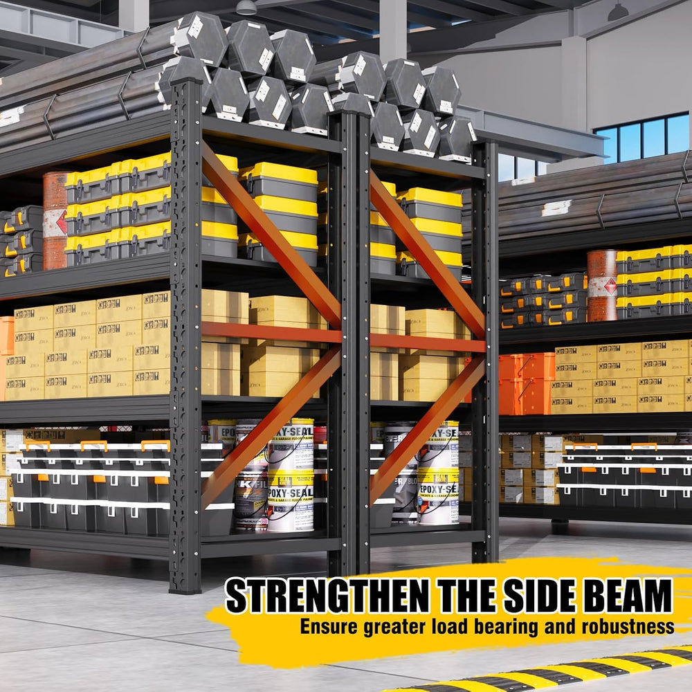 64"H Heavy Duty Storage Shelves, 4T Adjustable Garage Shelving Unit