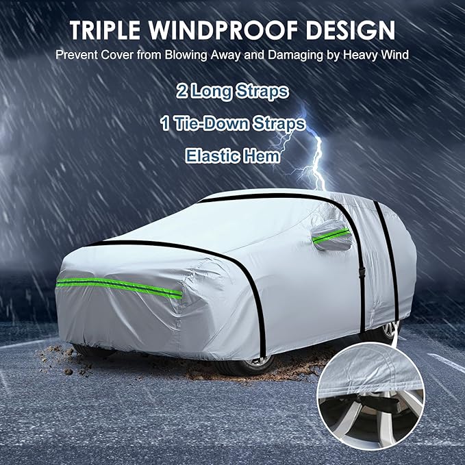 AUQDD 6-Layers Premium SUV Car Cover Waterproof All Weather Weatherproof UV Sun