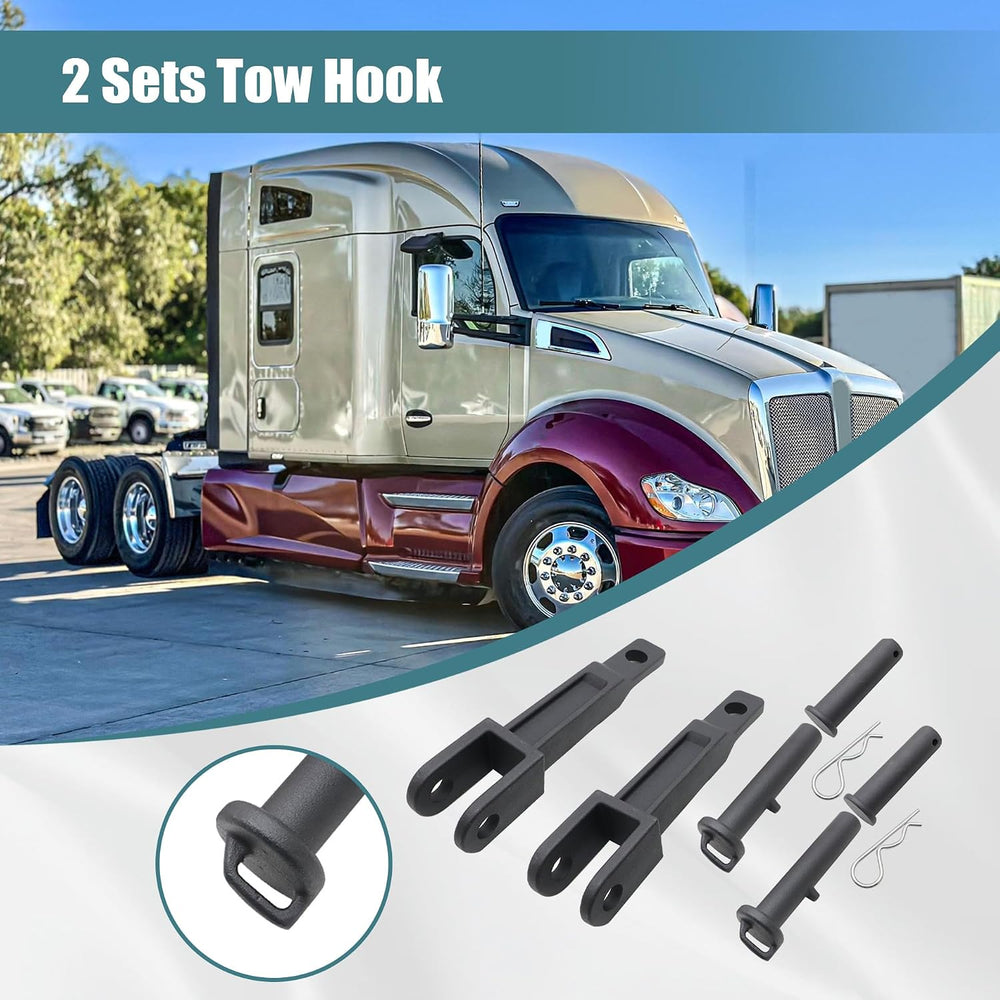 GXARTS 2 Sets Tow Hook Compatible with Kenworth Peterbilt with Pull Pins Fram...