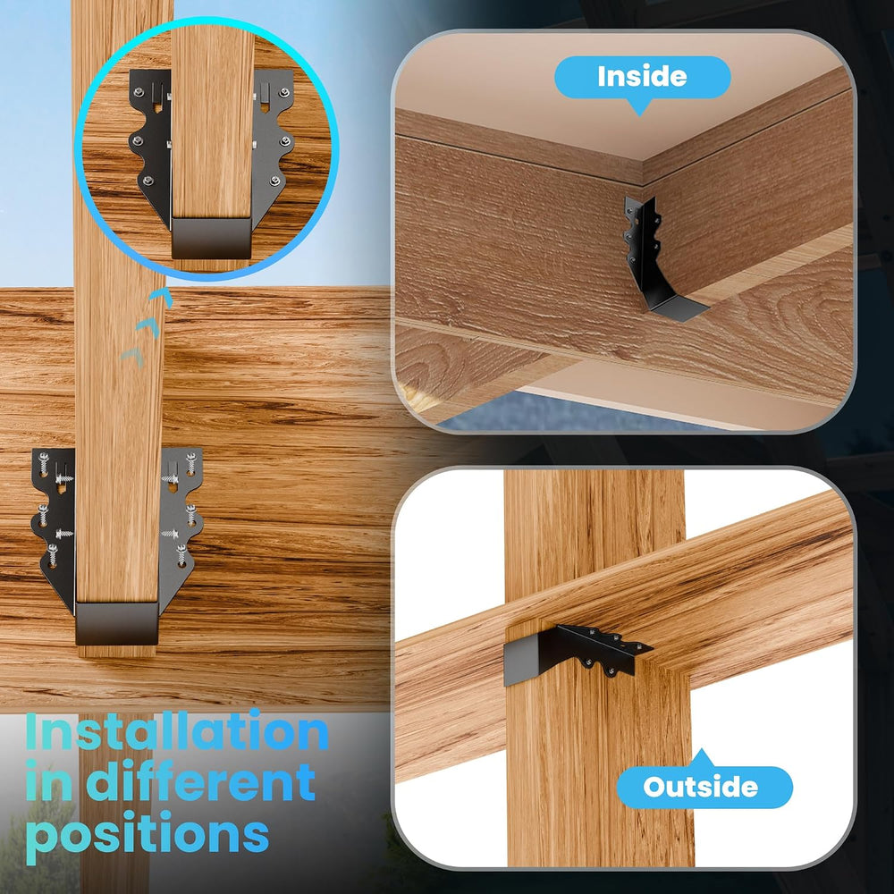 25 pcs 2x6 Joist Hangers Black 18 Gauge Face Mount Joist Hangers , 2x6 Bracke...