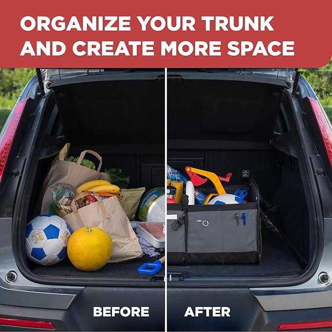 TRUNKCRATEPRO Trunk Organizer For Car, Truck | Premium Adjustable Multi
