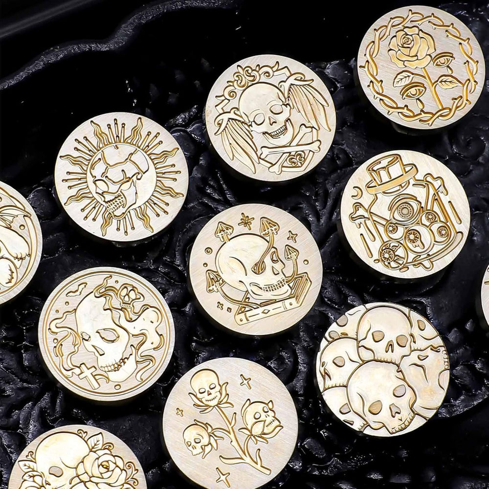 Dark Series Wax Stamp Kit- 22 Pieces Vintage Evil Sealing Wax Stamps with 2 P...