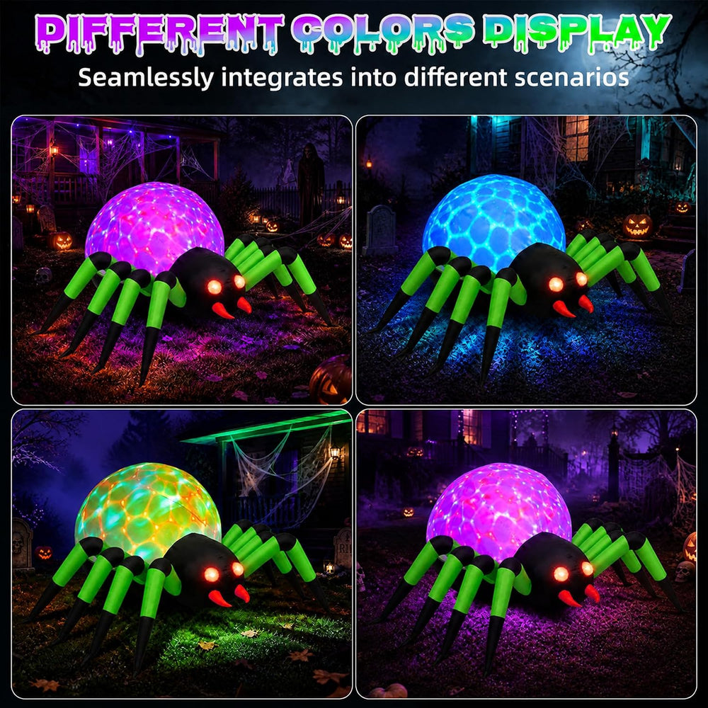 SUNNINO 10FT Giant Halloween Inflatable Spider with LED Lights