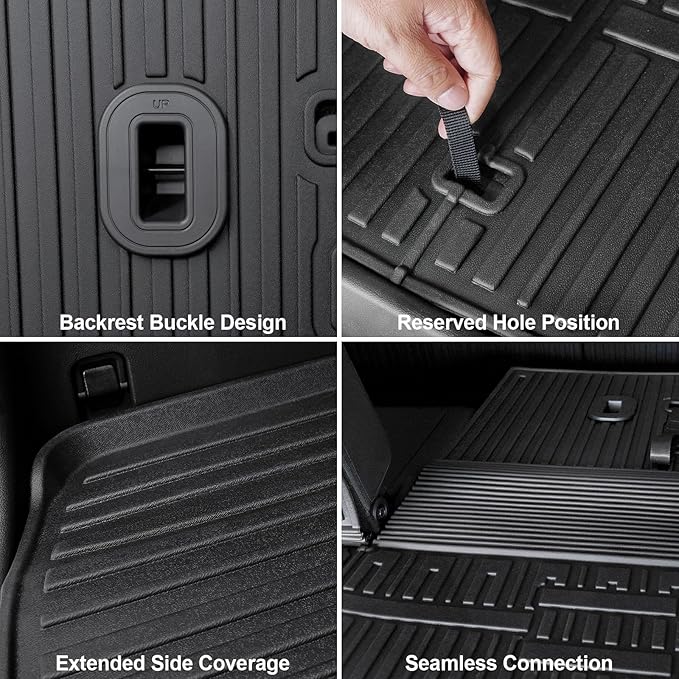 Floor Mats for 2024 2025 2026 Hyundai Santa Fe 6-Seat/7-Seat, All Weather TPE