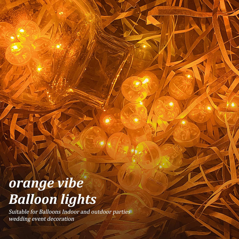 200pcs LED Orange Balloon Lights, Round LED Mini Lights for Paper Lantern Bal...