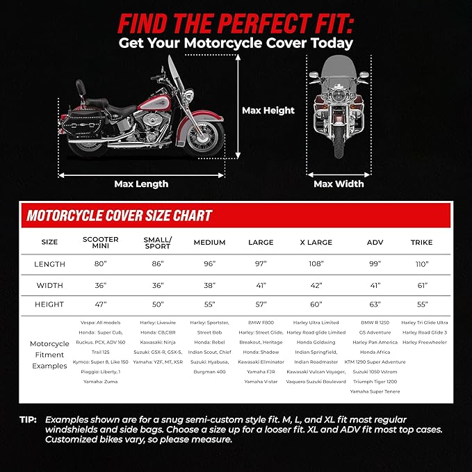 Badass Moto Ultimate Large Adventure Motorcycle Cover Waterproof Outdoor