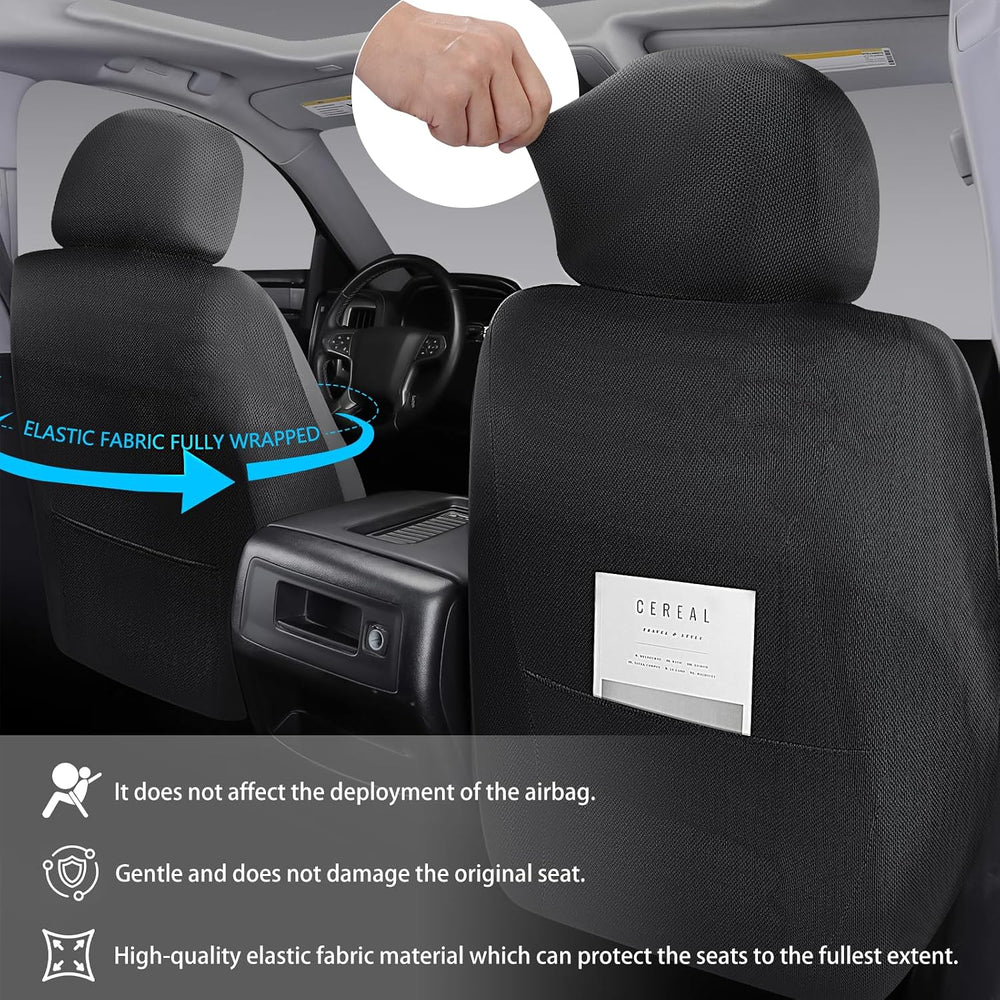 Car Seat Covers,Universal Fit for Cars SUVs Trucks,Black Full Set