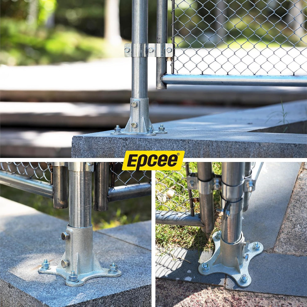 Post 2" (1 7/8" OD) Chain Link Fence Post Floor Flange Bracket, for...