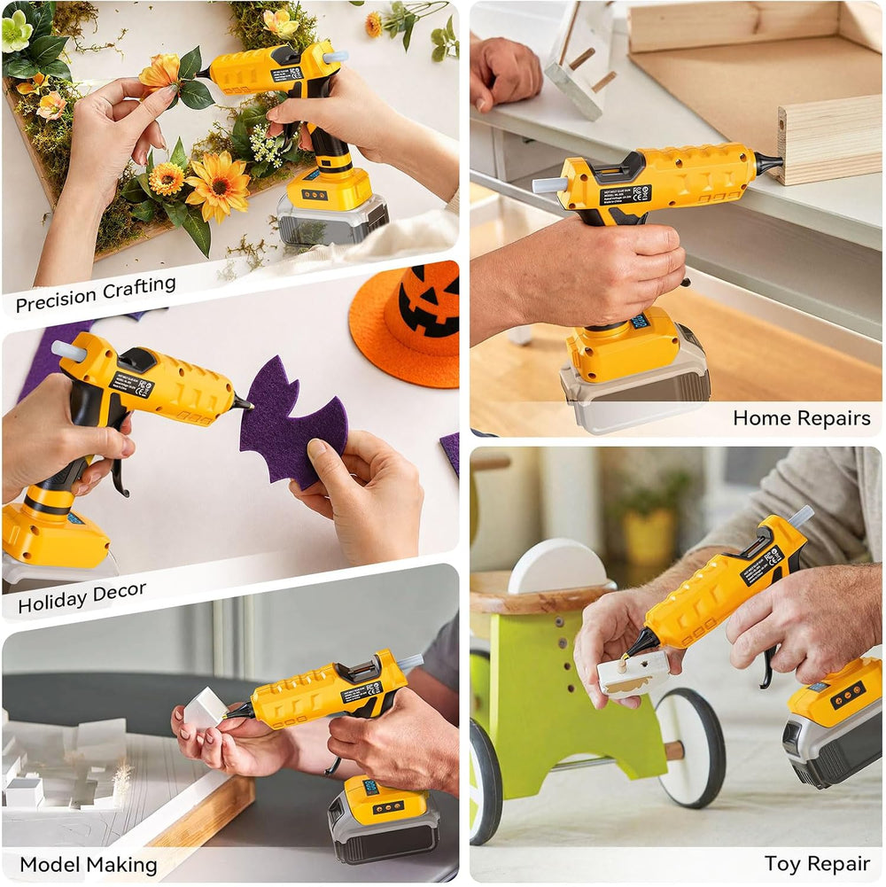 Cordless Hot Glue Gun Digital 100-200°C Temperature Adjustable