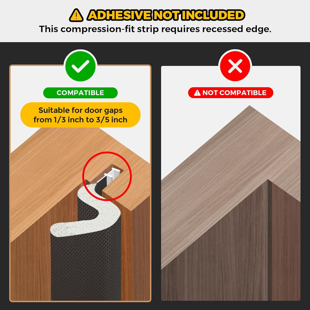 Ravinte Weather Stripping Door Seal, Q-Shaped Kerf Foam Strip, 50 FT, Black