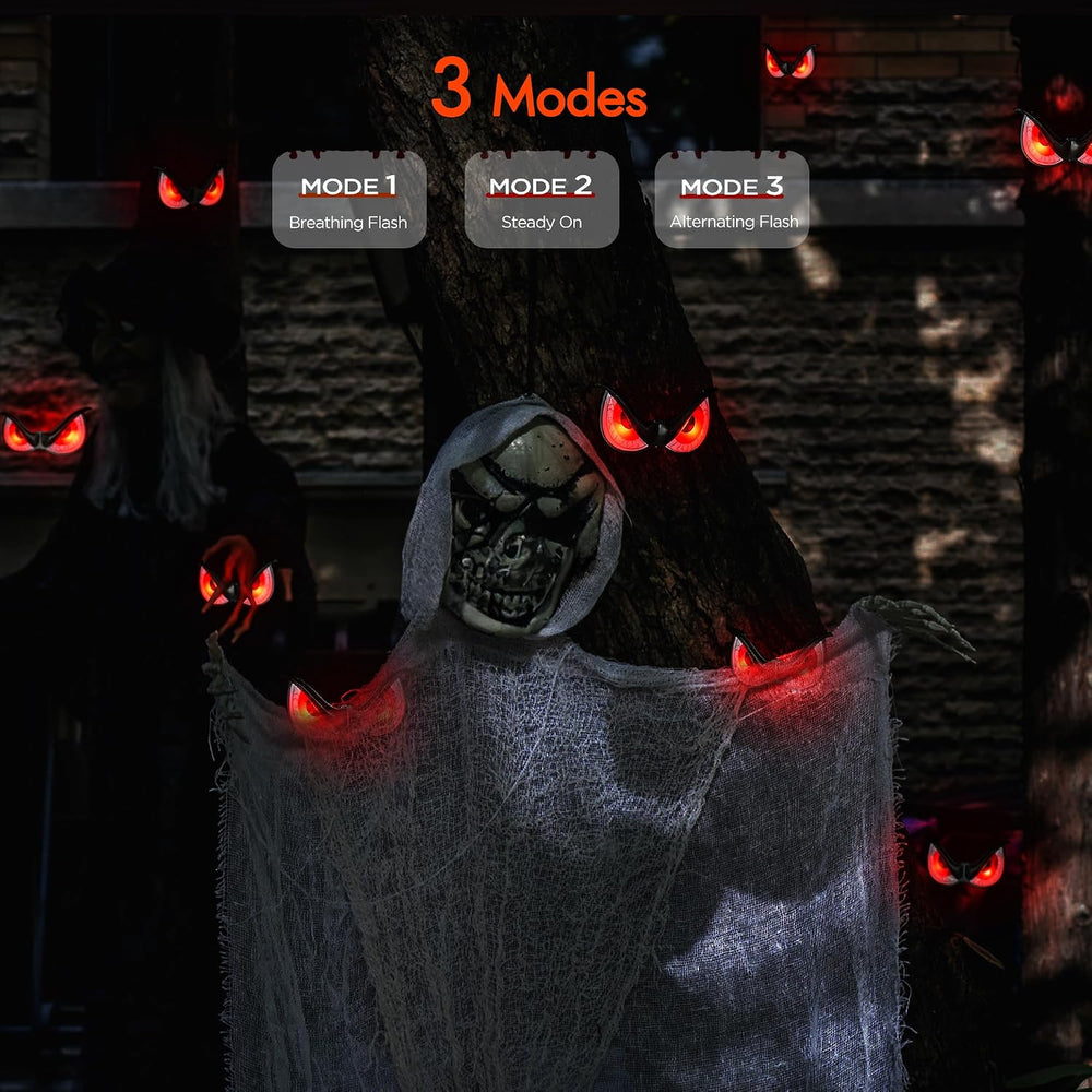 WBao Halloween Flashing Spooky Eyes Lights Realistic Light-Up Eyes 10 Packs