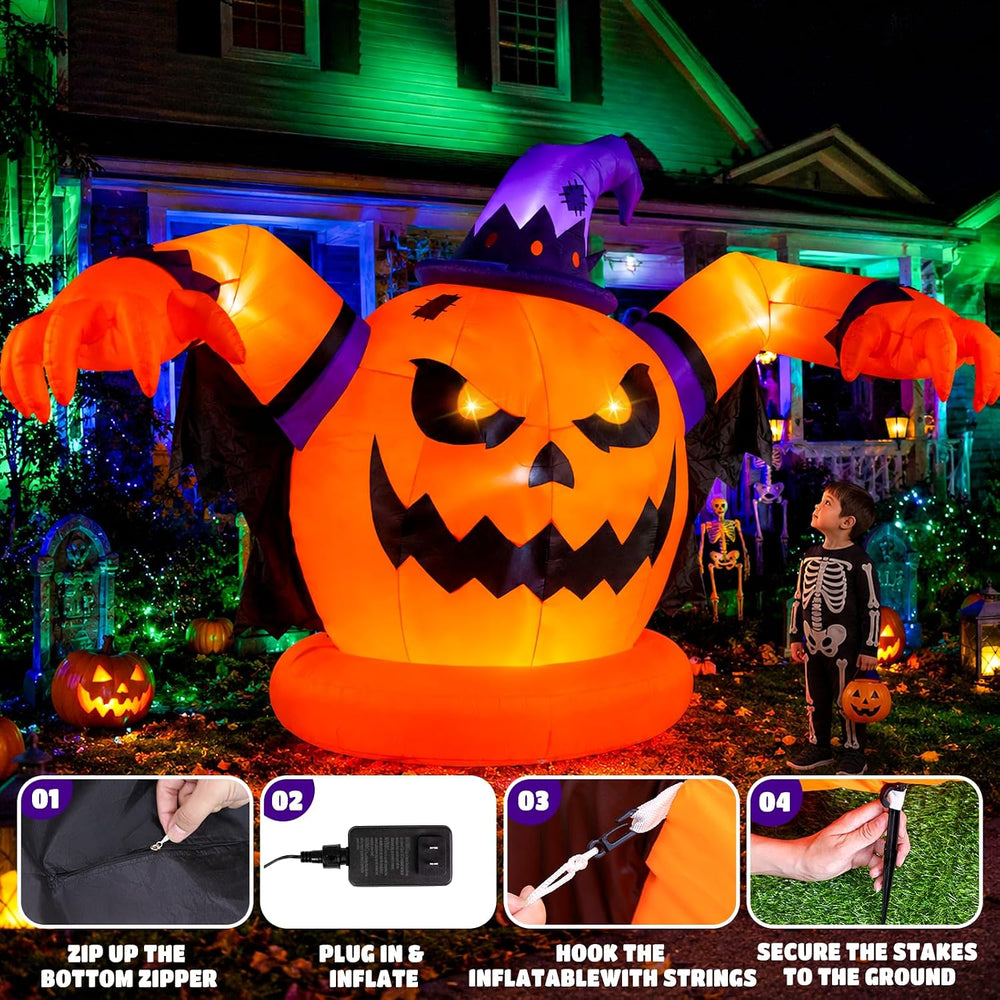 12.2 FT Halloween Inflatables Decorations Outdoor - Giant Pumpkin Blow Ups