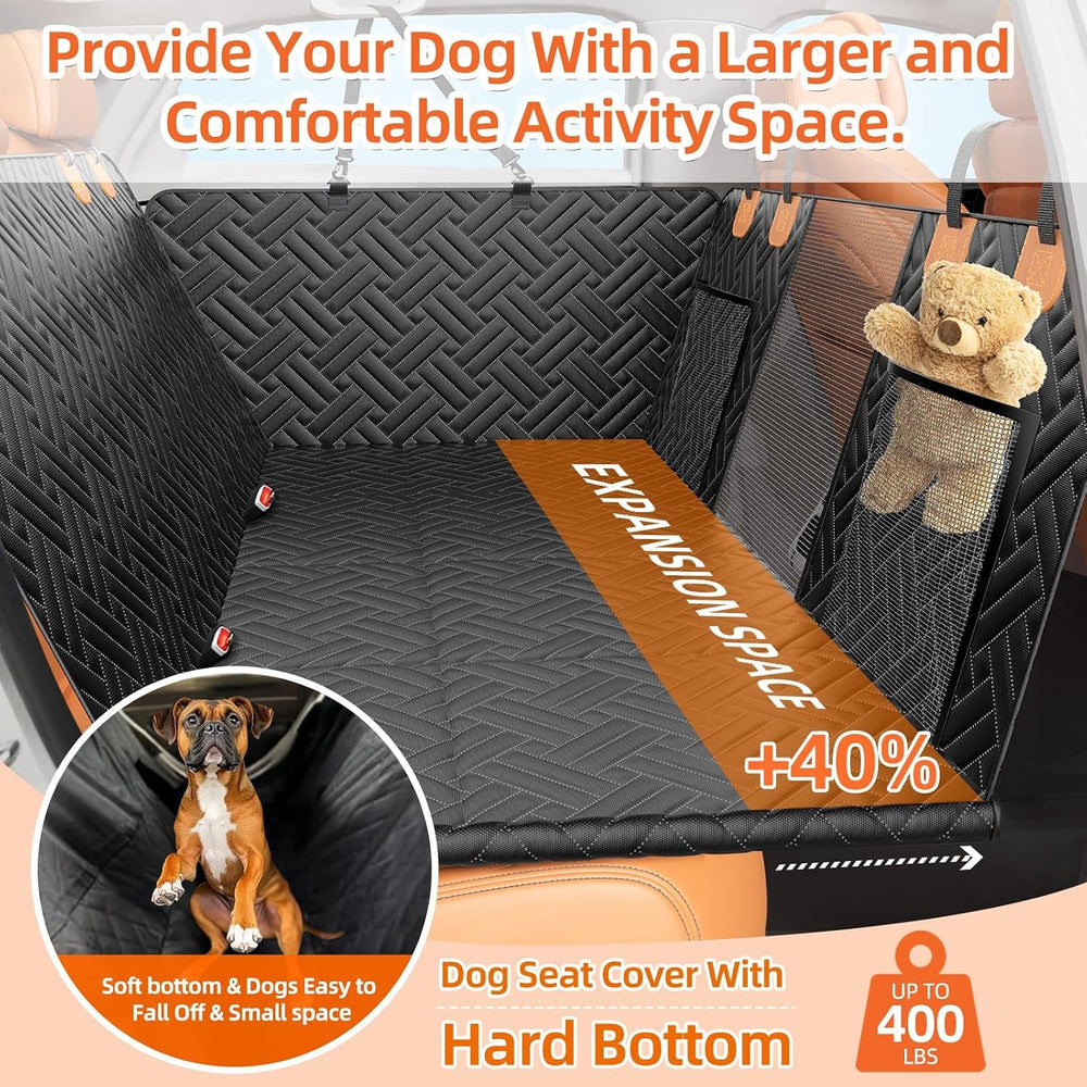 Back Seat Extender for Dogs,Hard Bottom Car Seat Cover for Dogs