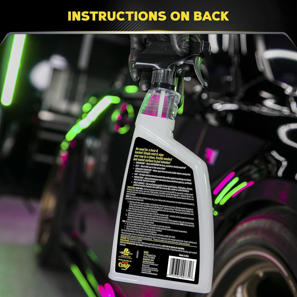 Meguiar's G3626 Ultimate Waterless Wash & Wax - 26 Oz Spray Bottle, 6...