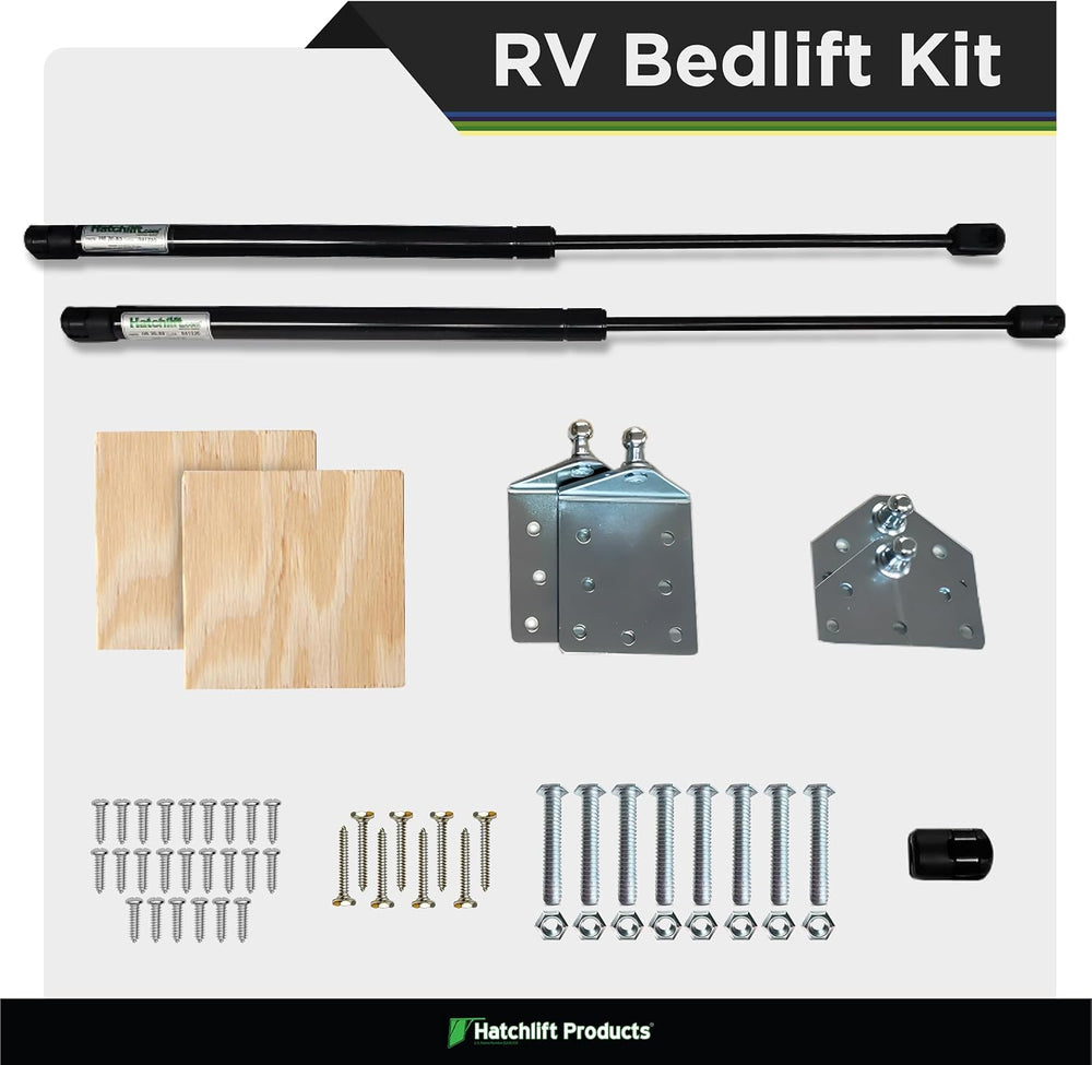 Hatchlift RV Bed Lift Kit - King Size - Gas Strut Hardware for Heavy Lids - A...