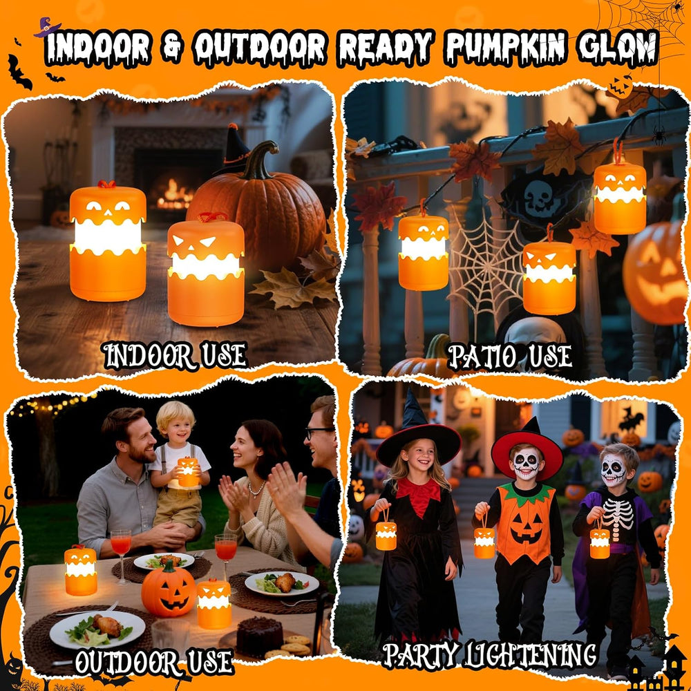 Rechargeable Halloween Pumpkin Lantern Light Collapsible Jack O Lantern