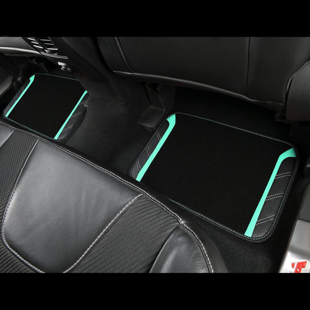 CAR PASS Leather Steering Wheel Cover and Waterproof Car Floor Mats,Microfibe...