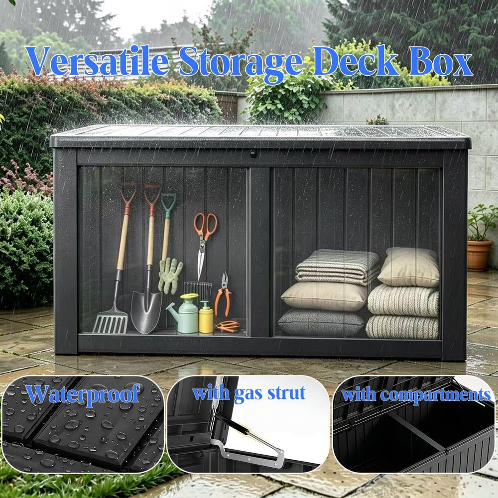 Outdoor Storage Box, Resin Deck Boxes Indoor and outdoor, Waterproof Storage ...