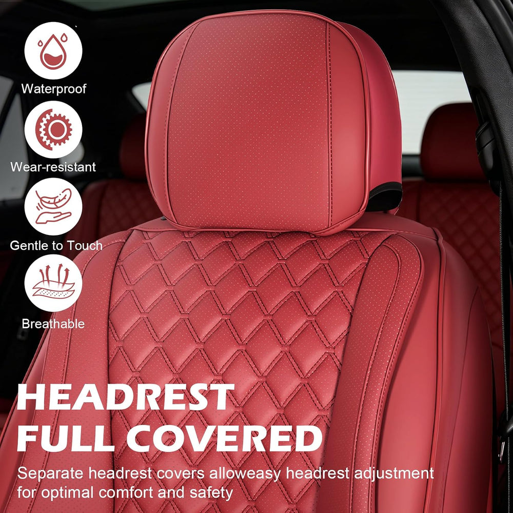 Car Seat Covers, Premium Nappa Leather Seat Covers for Car, Full Set