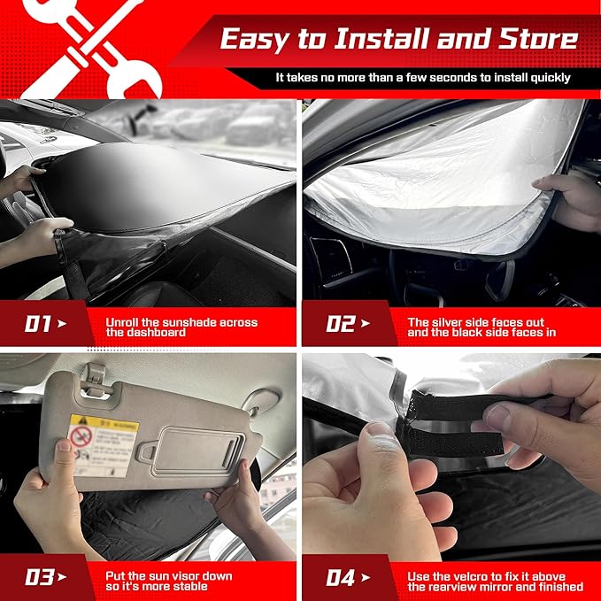 ARISMOTOR Windshield Sun Shade for Acura Integra 2023-2025, Custom Fit Foldable