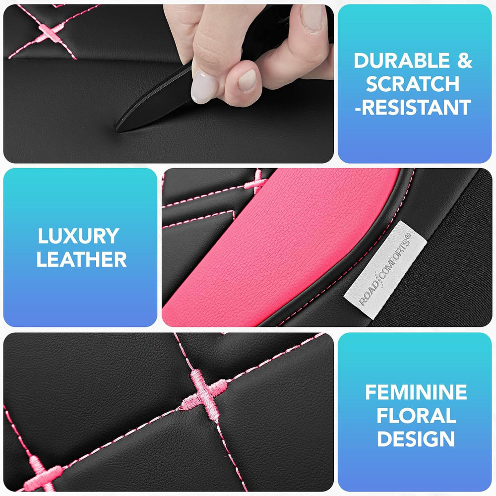 Road Comforts Seat Covers, Premium Leather Car Seat Covers Front Seat for Wom...