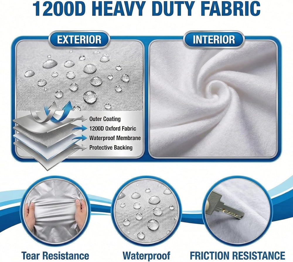 1200D Waterproof Inflatable Boat Cover, 9-10ft, Silver