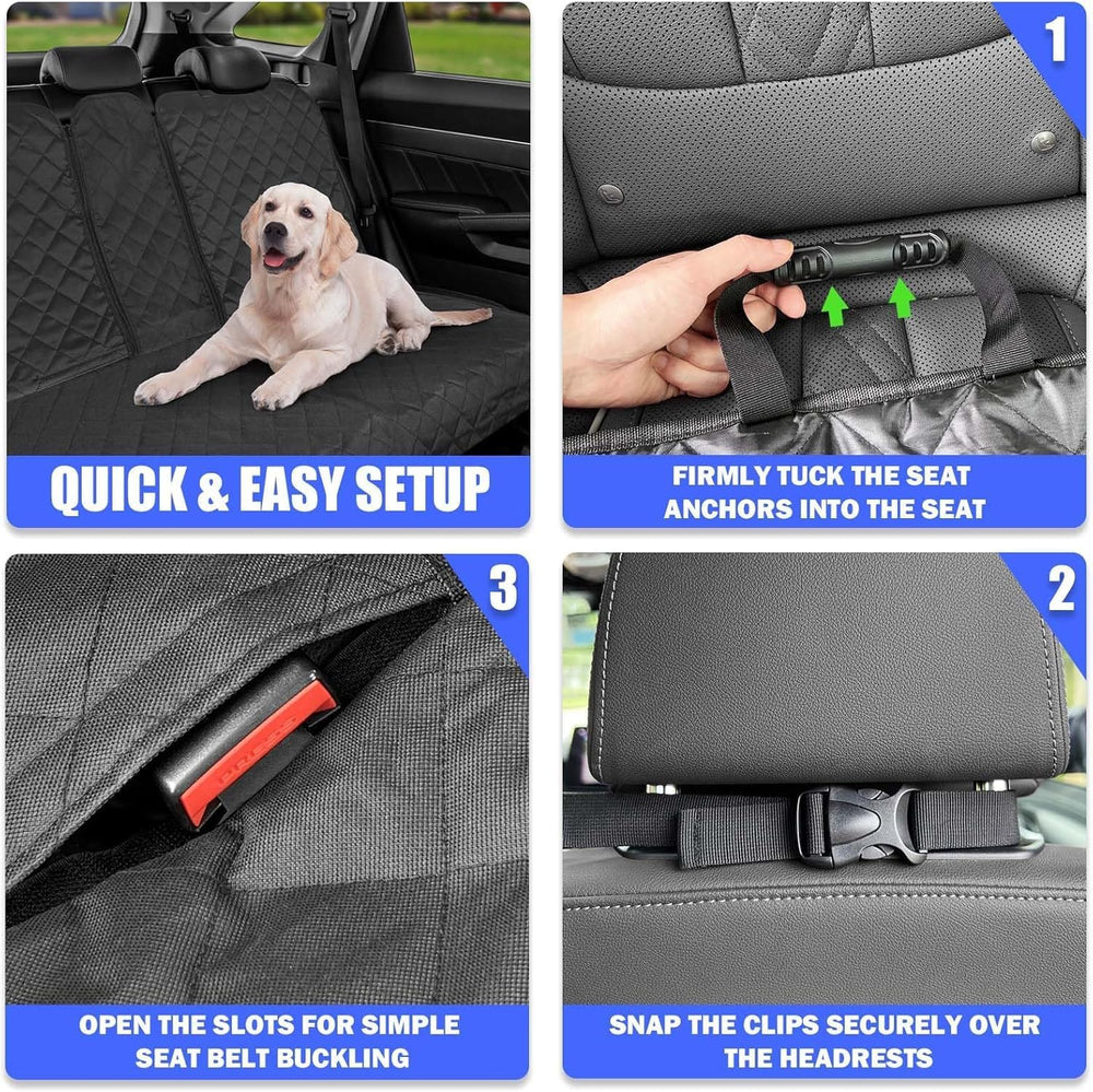 Yonktoo Dog Car Seat Cover for Back Seat, 60/40 Split Bench