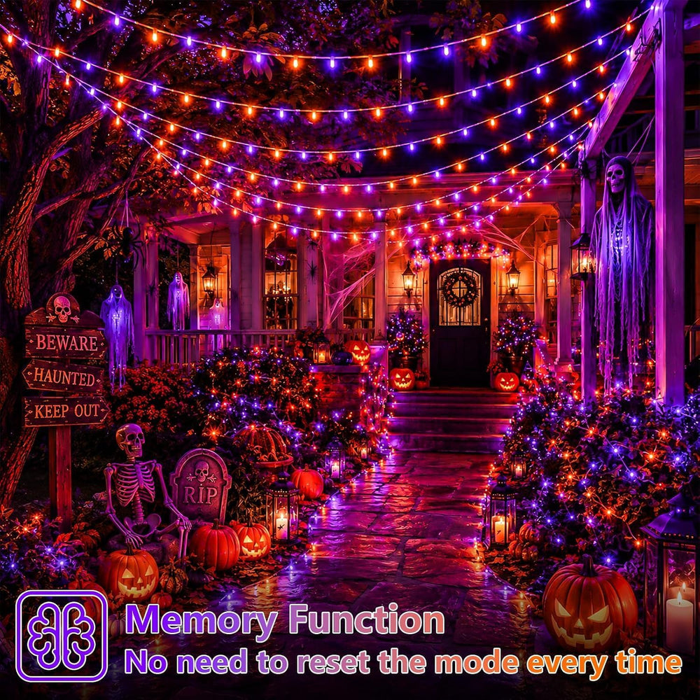 Halloween String Lights Orange and Purple 165ft 500 LED