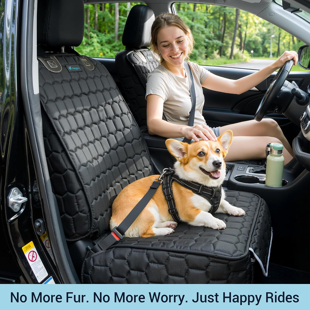 Meginc 2-Pack Front Seat Covers for Dogs, Waterproof Car Seat Protectors