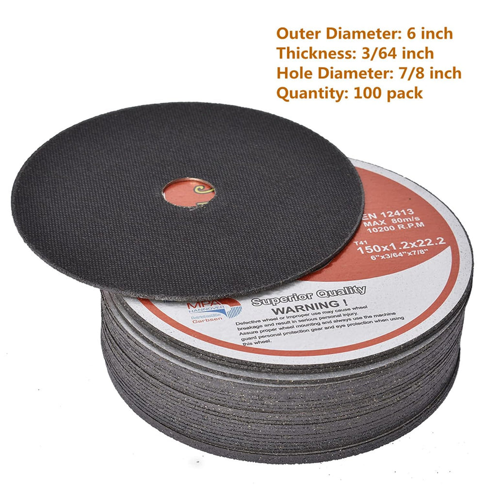 kimllier 100 Pack Cut Off Wheel 6 Inch x 0.045 Inch x 7/8 Inch Metal and Stai...