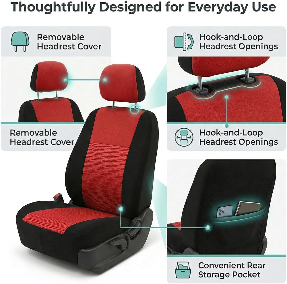 FH Group Universal Car Seat Covers Front Set for SUV Truck Sedan Vans | 3D Te...