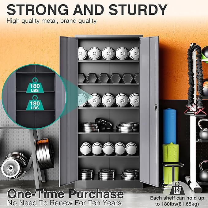 SISESOL Wide & Deep Metal Storage Cabinet