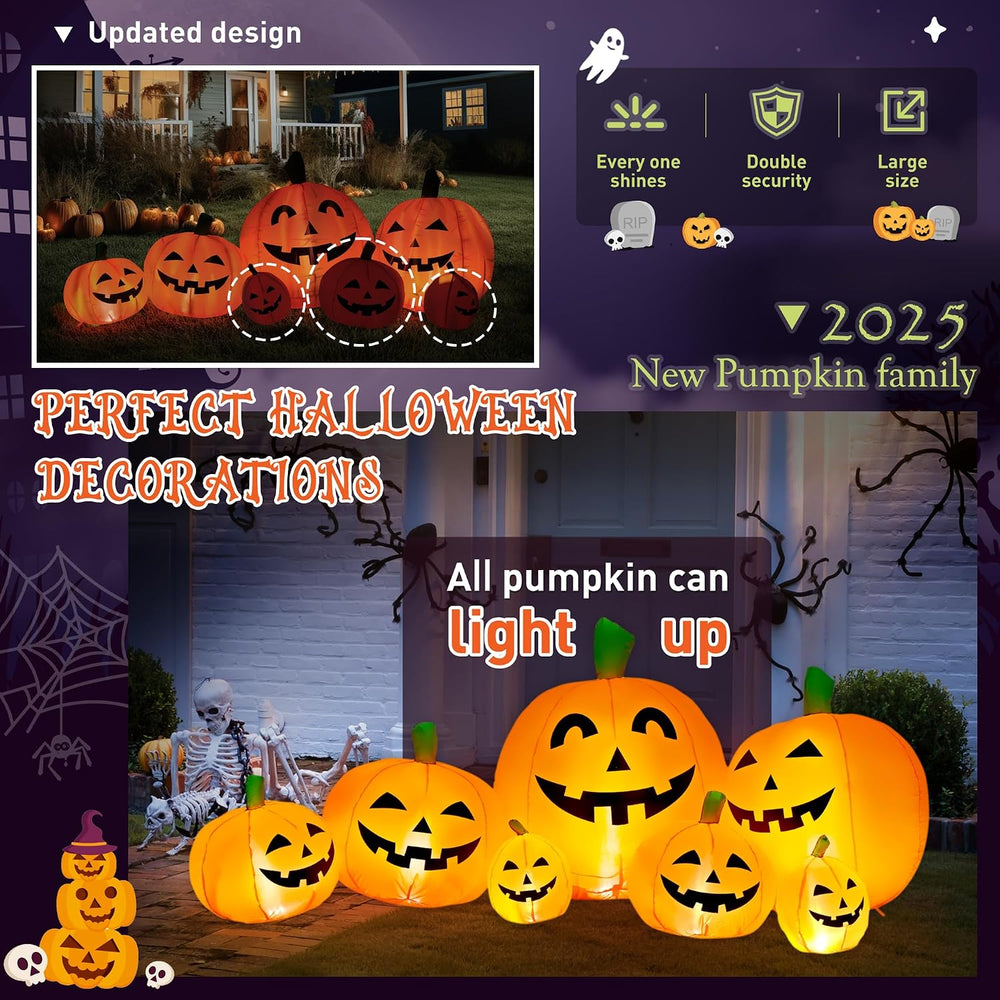 TISEJOY 7.5FT Halloween Inflatables Outdoor Decorations Pumpkin