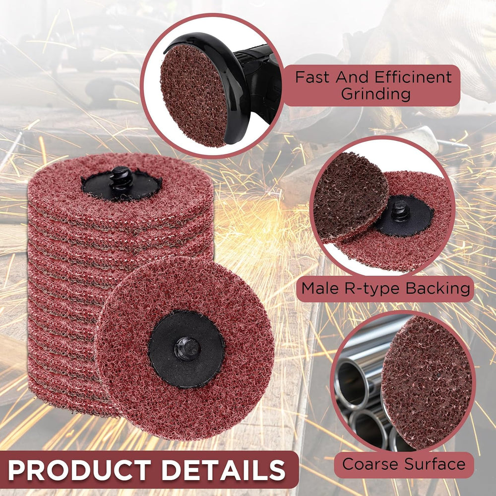 50 Pcs 3 Inch Sanding Discs Red Quick Change Sanding Discs
